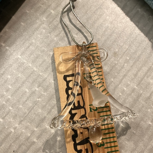 Clear Glass with Frosted Glass Bell Christmas Ornament - Picture 5 of 6